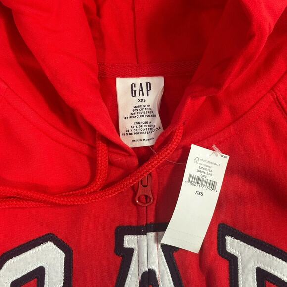 Gap Women's Classic Logo Full Zip Sweatshirt Hoodie Sweater Red Size XXS - Picture 5 of 5